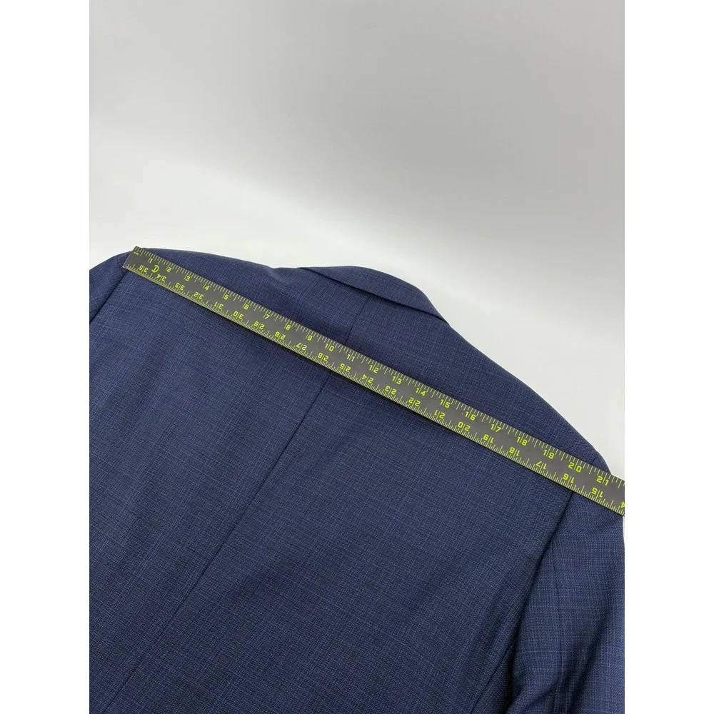 Bespoke Blue Prince of Wales Wool Blazer Sport Coat Reda 1865 Italian Fabric 48R